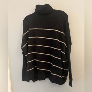 Cupcakes & Cashmere size M black and gold striped turtleneck sweater